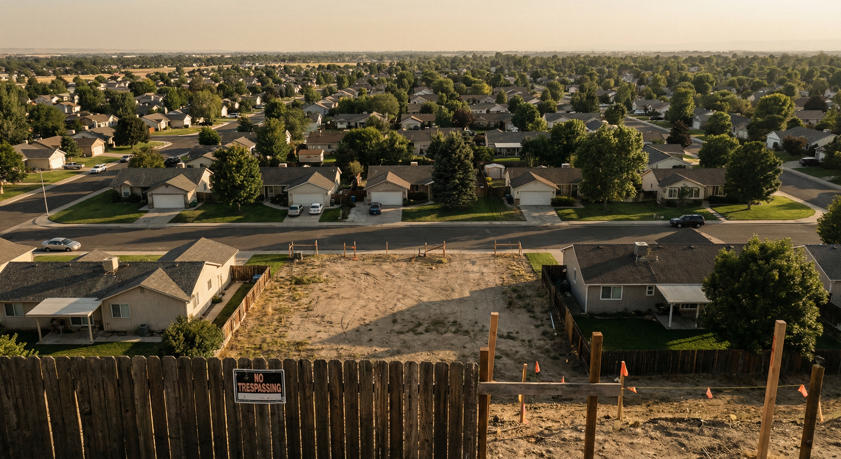 Suburban neighborhood illustrating NIMBYism and housing supply constraints in America