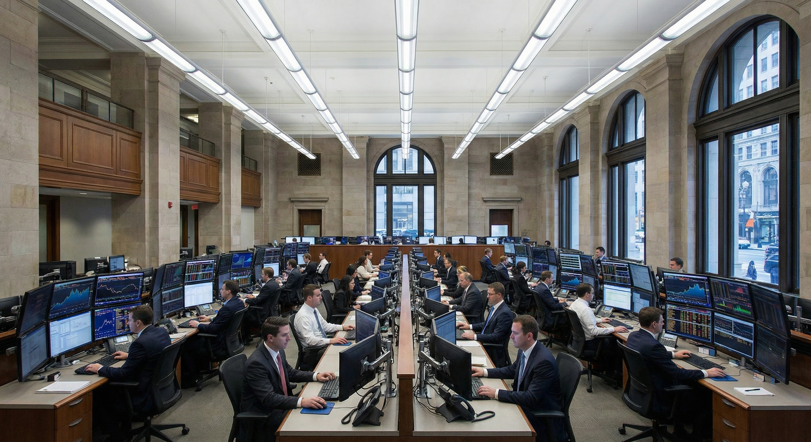 Institutional financial architecture representing the Federal Reserve's $8 trillion quantitative easing program